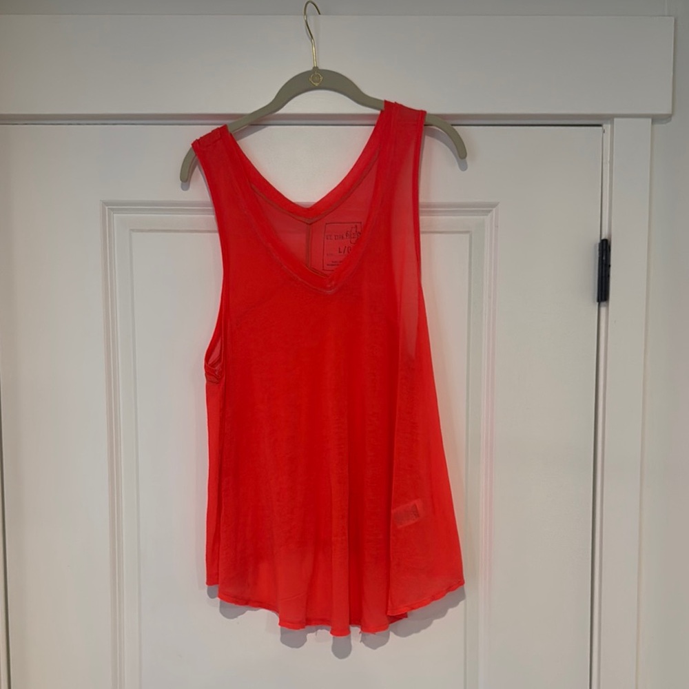 Vibrant Coral Sleeveless Top